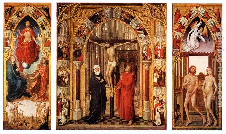 Tryptich of the Redemption painting - Rogier van der Weyden Tryptich of the Redemption art painting